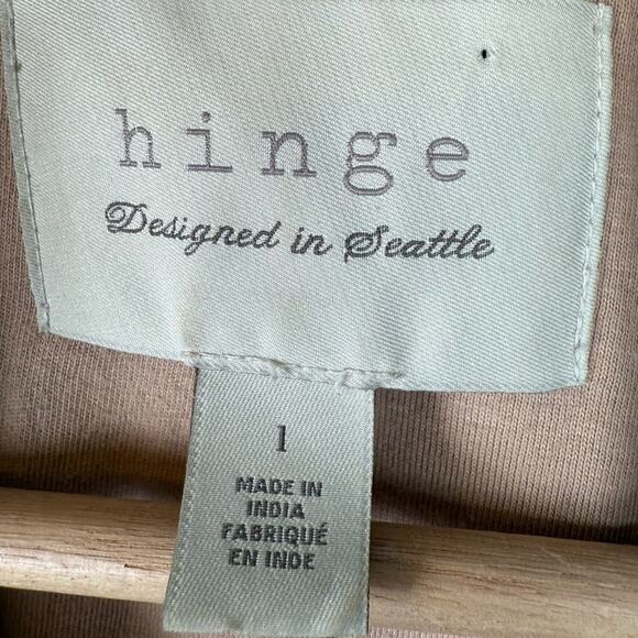 Hinge Real Leather Moto Jacket Beige Morn Size 1 - Picture 4 of 10